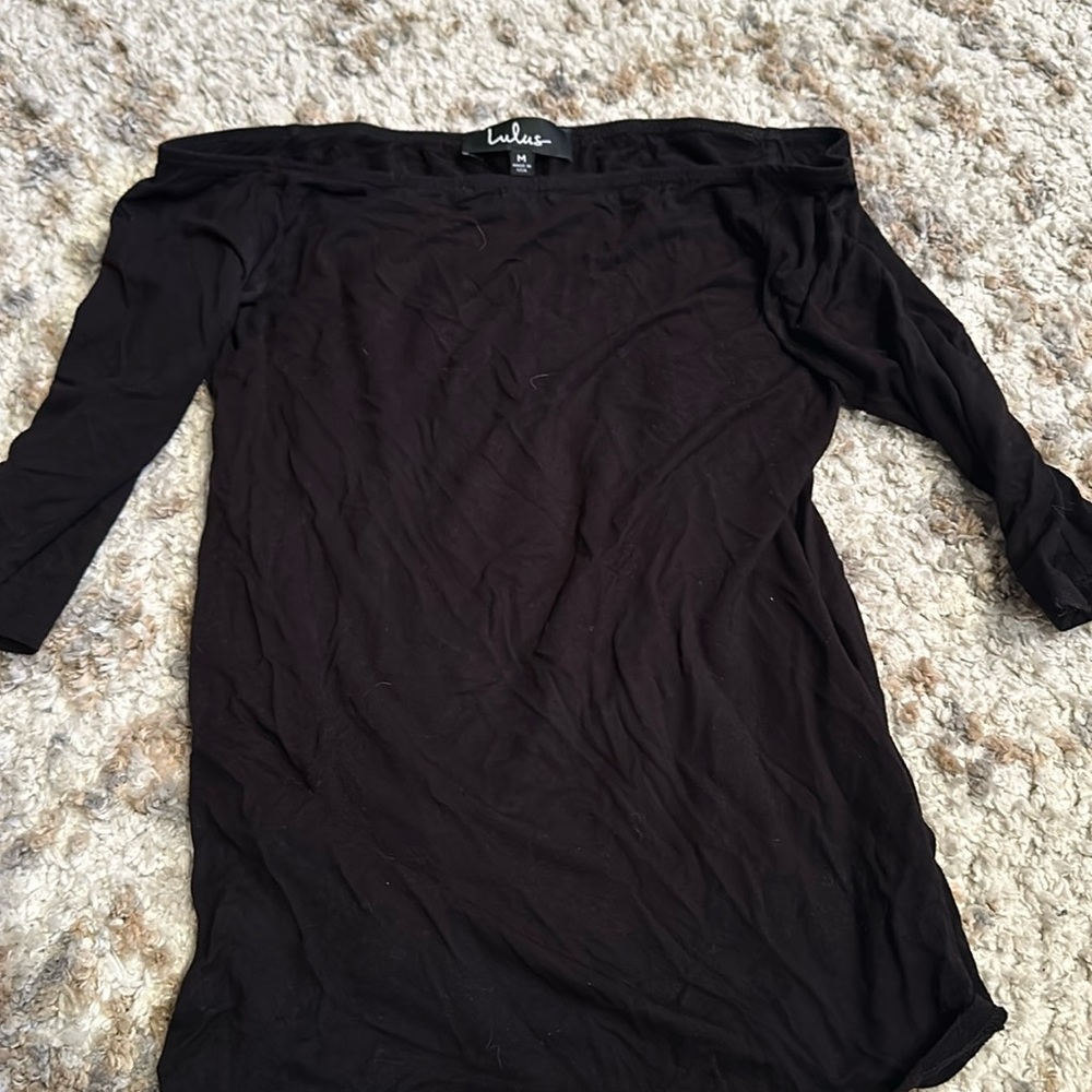Off the shoulder black top